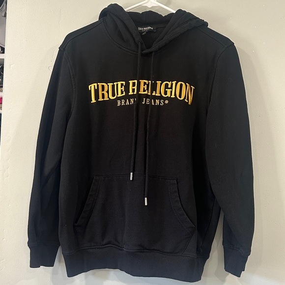 True Religion Other - True Religion Black and Gold Hoodie pullover arch logo